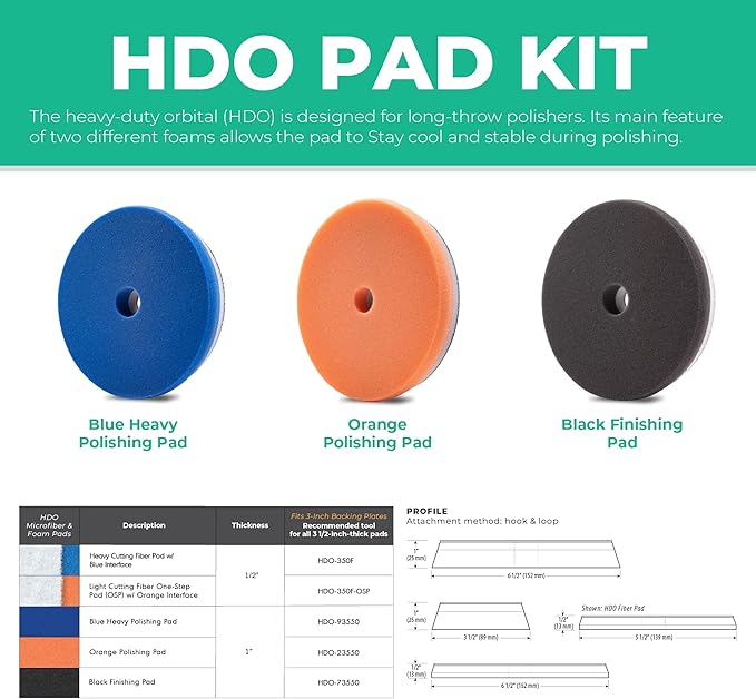 Lake Country 3.5" HDO Blue Foam Heavy Polishing Pad – Premium Heavy Duty - Image 4