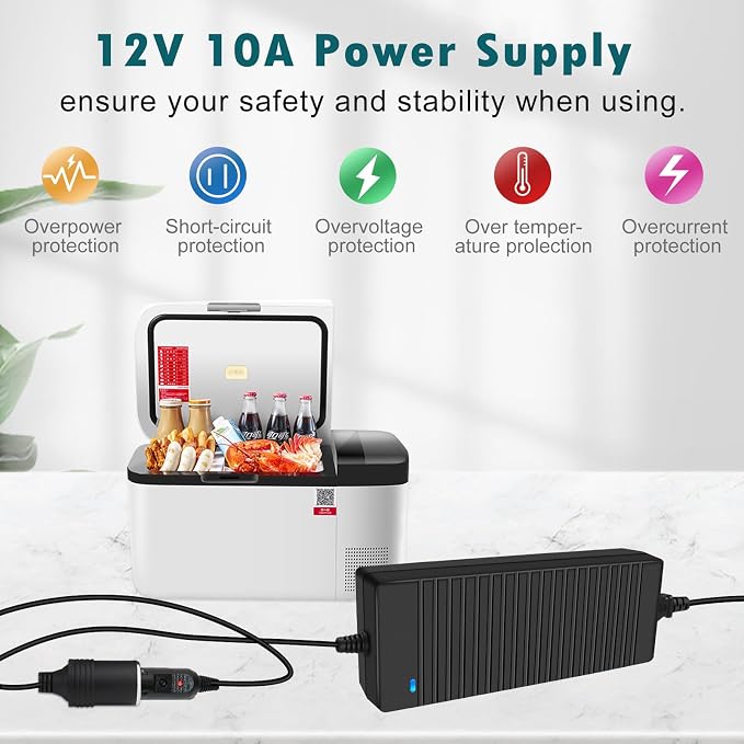 inShareplus 12V 120W 10A AC to DC Converter, 110V to 12V Cigarette Lighter - Image 3
