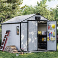 8 x 10 FT Plastic Tool Shed, All-Weather Outdoor Garden Tool Shed by DNYKER