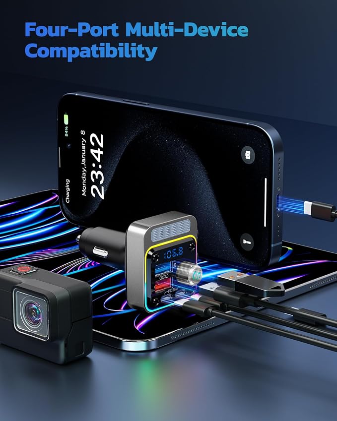 Nulaxy 54W Bluetooth 5.3 Car Adapter - Image 7