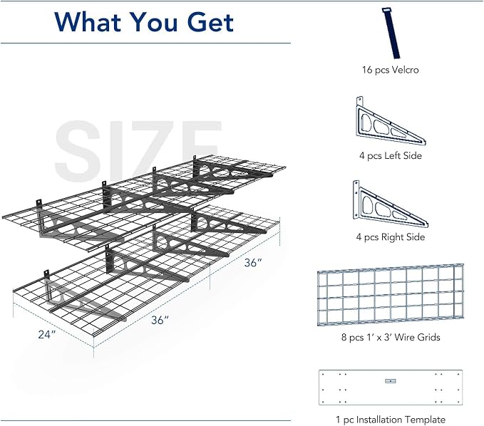 FLEXIMOUNTS 2-Pack 2x6ft Garage Shelving 24-inch-by-72-inch Wall Shelf Garage - Image 3