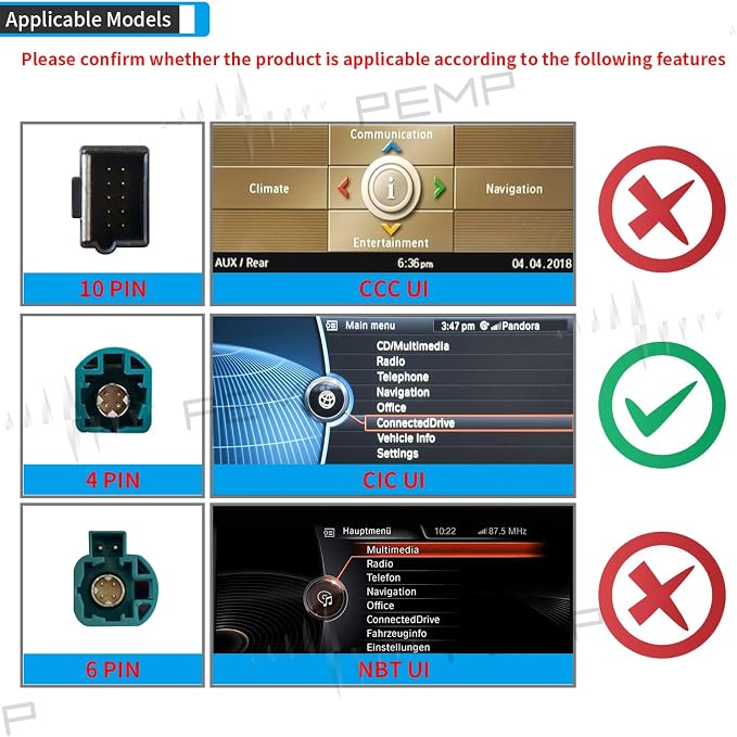 PEMP Linux Vertical Screen E70 E71 CIC Wired and Wireless CarPlay Retrofit - Image 5