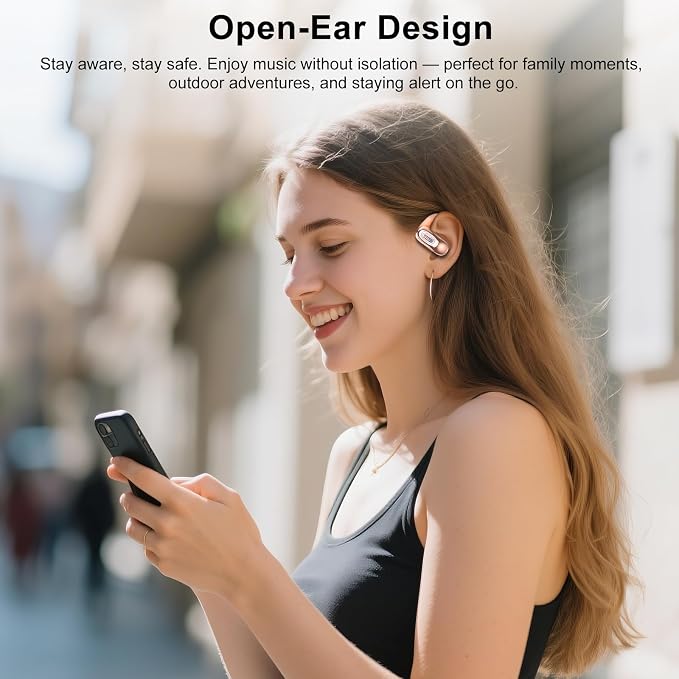 Open Ear Headphones, Air Conduction Ear buds, HD Stereo Bass Over Ear Earphones - Image 3