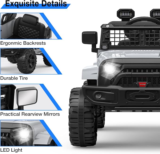 12V Kids Electric Ride On Truck Car w/Parent Remote Control, Spring Suspension - Image 2