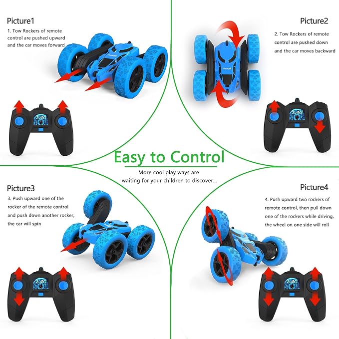 Remote Control Car Double Sided 360°Rotating 4WD RC Cars - Image 4