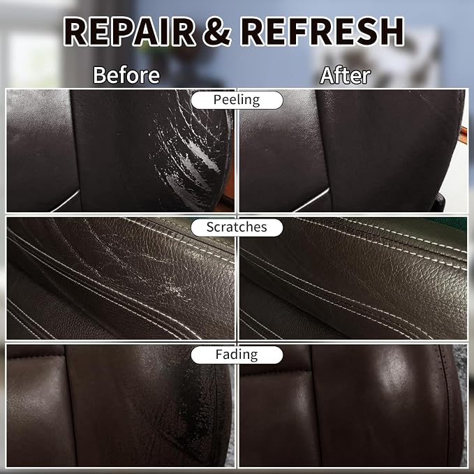 Dark Brown Leather Recoloring Balm, Leather Couch Scratch/Stain Remover - Image 3