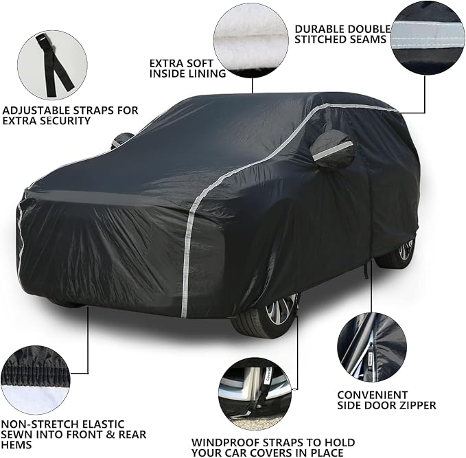 Tecoom SUV Car Cover Waterproof All Weather, Hail Protector - Image 4