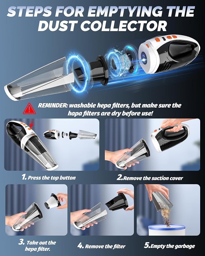 BRL Handheld Vacuum Cordless Car Vacuum Cleaner Rechargeable - Image 7