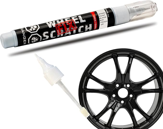 Black Gloss Rim Touch Up Paint Pen, Car Wheel Scratch Repair, Curb Rash Repair by ScratchFixProducts