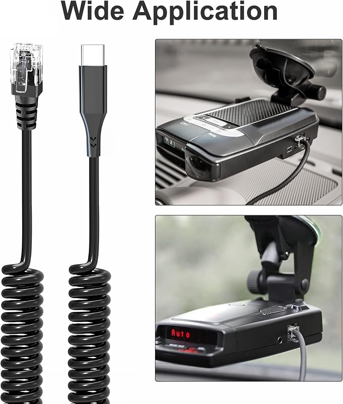 Radar Detector Cable, USB-C to RJ11 Plug Charging Kit, - Image 6