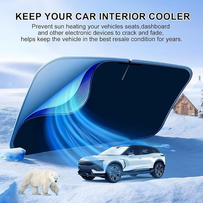T TGBROS Windshield Sun Shade for Chevrolet Blazer EV 2024 2025 Accessories - Image 2
