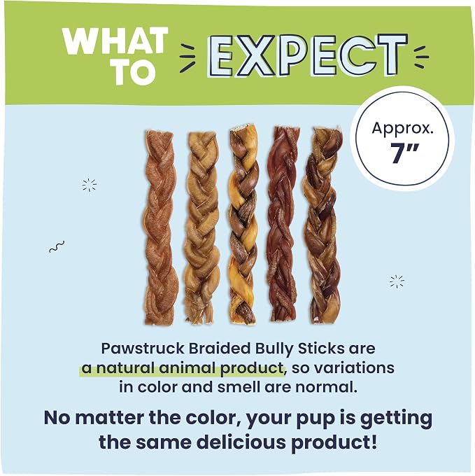 Pawstruck Natural 7” Braided Bully Sticks - Image 6