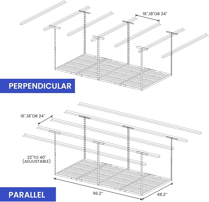 Heavy-Duty 4x8 Overhead Garage Storage Rack – Holds 20% More Weight, 800lbs - Image 7