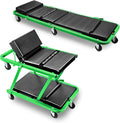 DNA MOTORING 48" 2 IN 1 Folding Rolling Garage Shop Creeper Roller Seat by DNAMOTORING-Tools
