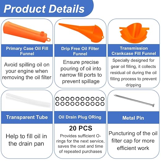 Oil Change Tool Kit for Harley Davidson Accessories, Oil Filter Wrench - Image 2
