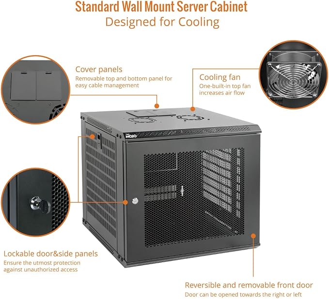 Tecmojo 9U Wall Mount Rack Network Cabinet - Image 3
