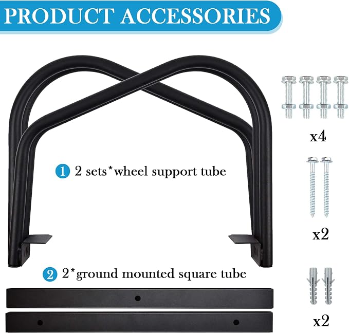 iCool Bikes Floor Bike Stand for 2 Bike, Bike Parking Rack Garage Bike Storage - Image 4