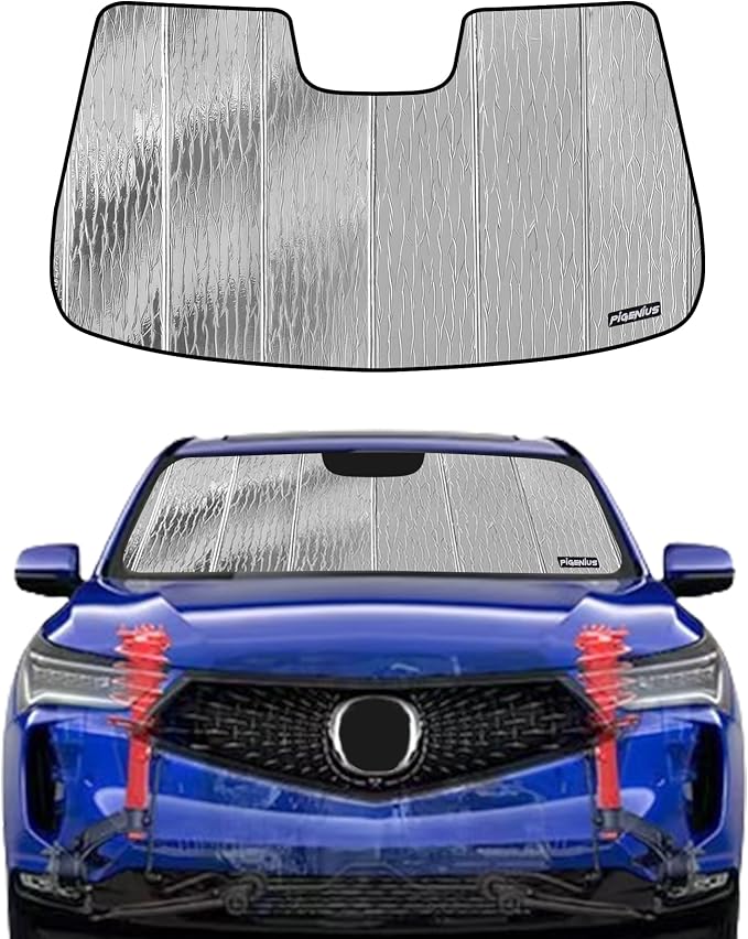 Windshield Sun Shade for Acura RDX 2019-2025, 2-in-1 Reflective Sunshade by Pigenius