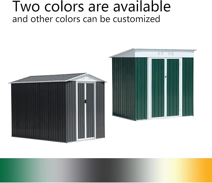 5X3 FT Outdoor Storage Shed, Waterproof Metal Garden Sheds w/Lockable Sliding - Image 6