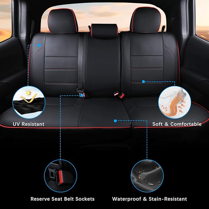 Car Seat Covers Full Set for Toyota Tacoma Double & Crew Cab 2023 2022 2021 - Image 4