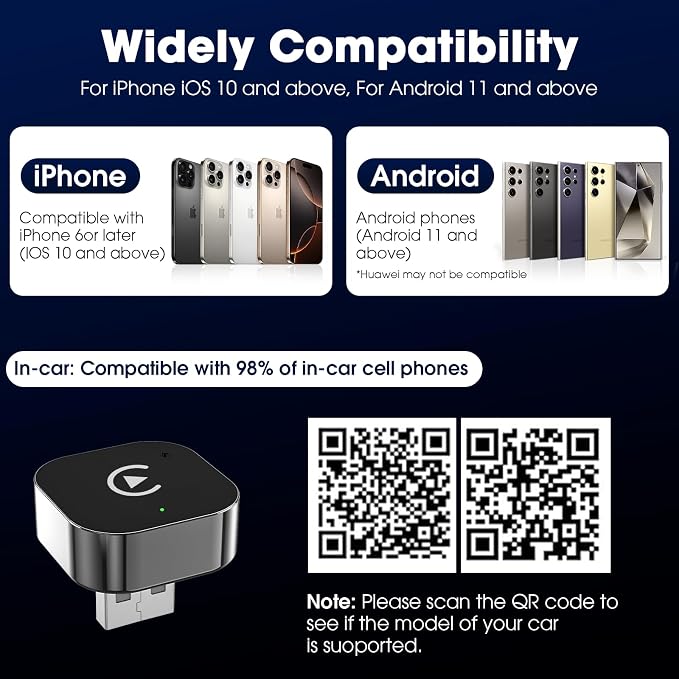 Wireless Carplay Adapter & Android Auto 2025 Upgrade Wired CarPlay to Wireless - Image 7