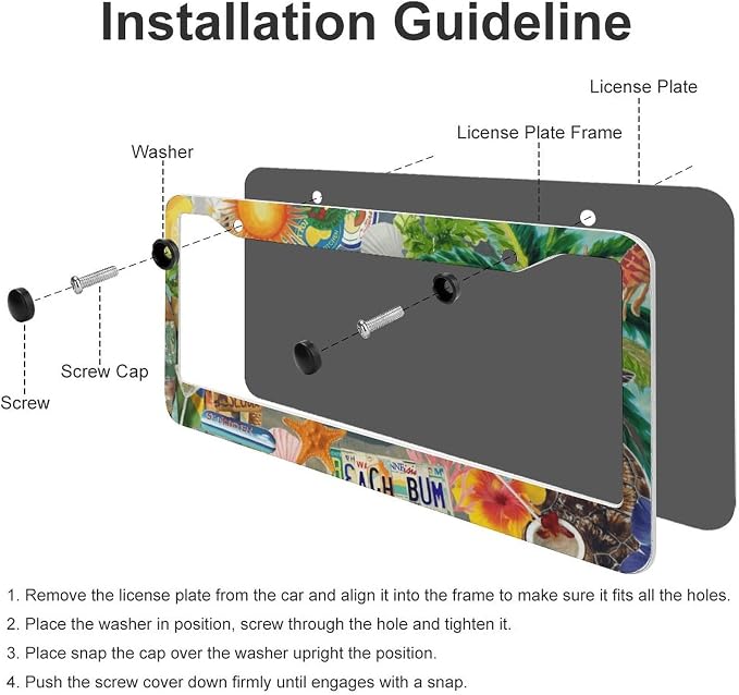 Summer Beach License Plate Frames - Image 5