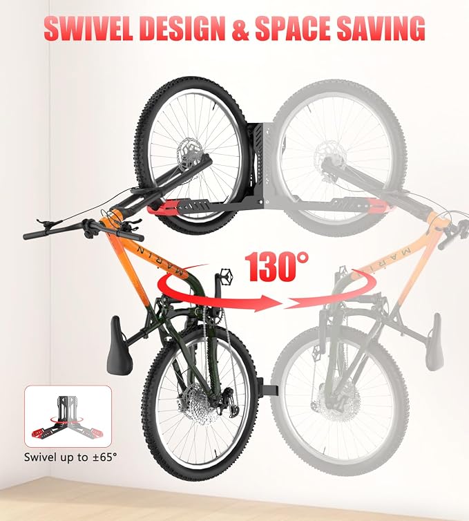 Bike Wall Mount 2 Pack Swivel Bike Rack - Image 3