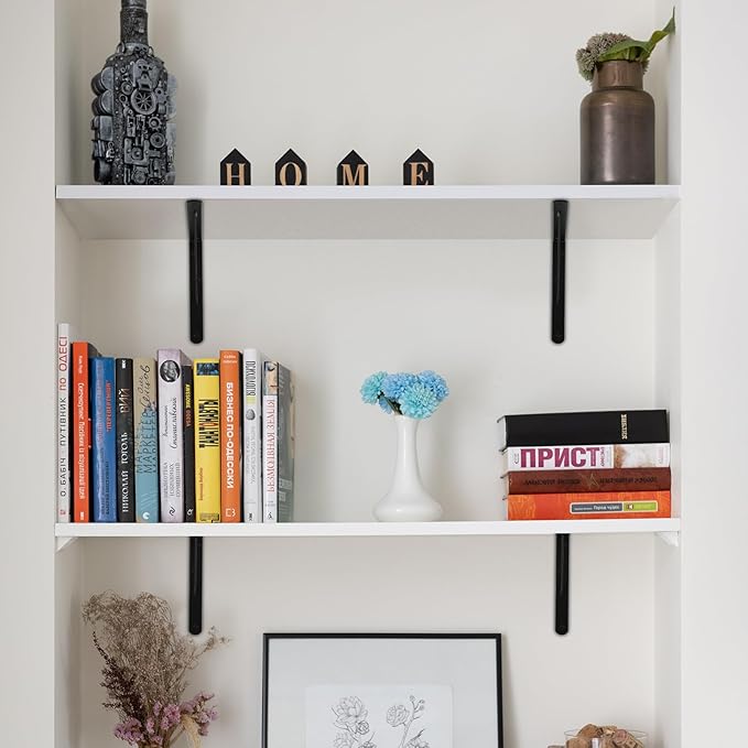 4 Pack L8 x H 6" Black Heavy Duty Shelf Brackets - Image 7