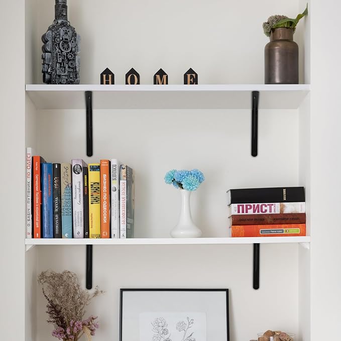 12 Pack L11 x H 8" Black Heavy Duty Shelf Brackets - Image 6
