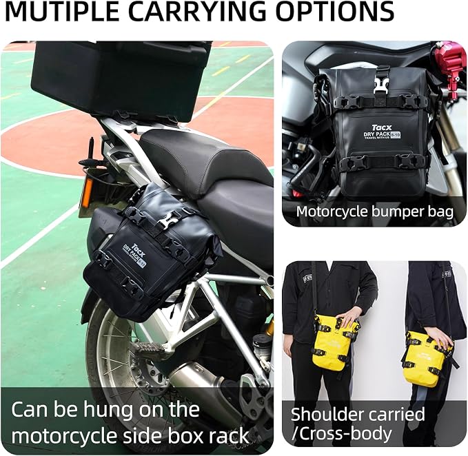 Motorcycle Tail Bag Front Bumper Bag, 8L Roll-top Waterproof Motor Saddle - Image 8