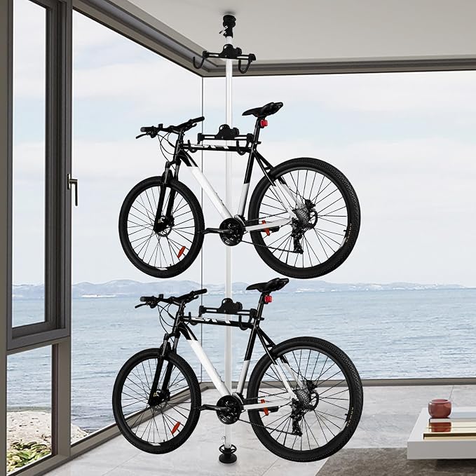 Floor to Ceiling 3 Bike Vertical Freestanding Hanger Parking Rack, Bicycle - Image 6