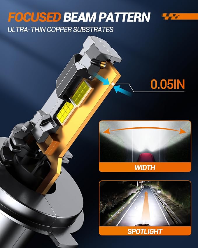 SEALIGHT H4 Fog Bulb 40000LM 6500K Cool White 52W High Power Error-Free - Image 5