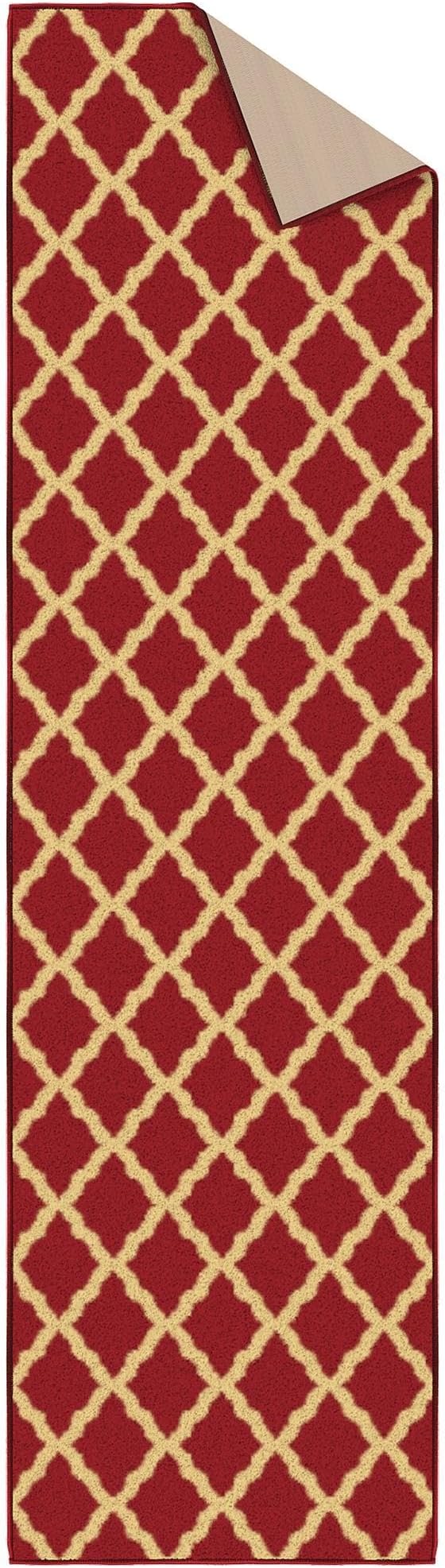 Ottomanson Hallway Runner Rug 1'10" x 7' Non Slip Trellis Area Rugs Easy to - Image 8