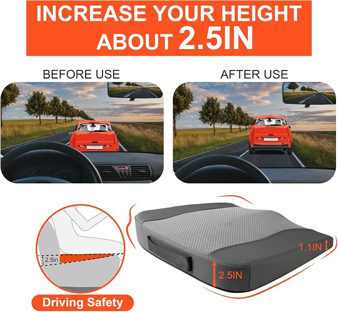 Car Seat Cushion, Comfort Memory Foam Car Cushions - Image 4