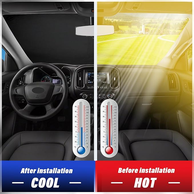 Sze Windshield Sunshade for 2015-2022 Chevrolet Colorado Retractable Front - Image 4