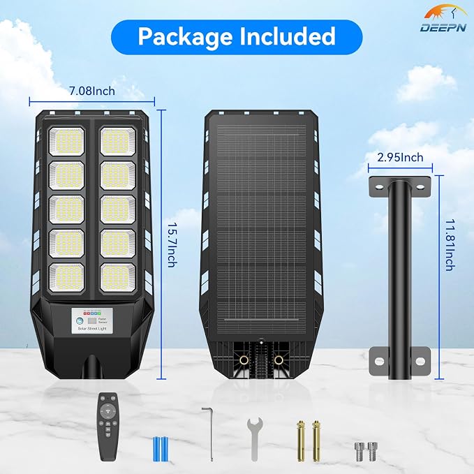 Solar Street Lights Outdoor for Outside, IP66 Waterproof Street Lights Outdoor - Image 7