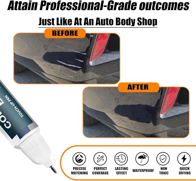 Jet Black Touch Up Paint for BMW, Car Paint Pen Scratch Repair Two-In-One Touch - Image 2