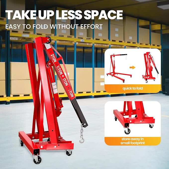 2 Ton Engine Hoist, Folding Cherry Picker Engine Hoist - Image 4