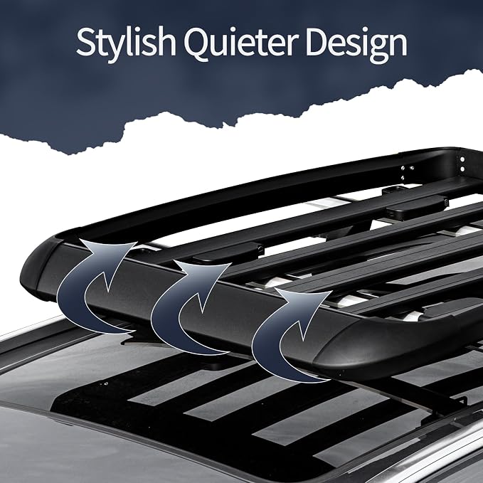 YHAAVLE 55" Cargo Basket, Heavy Duty Vehicle Roof Rack Baskets, Universal - Image 4