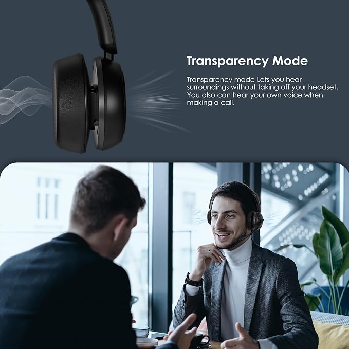 Wireless Headset with ANC & ENC, Wireless Headphones with Flip-to-Mute - Image 4
