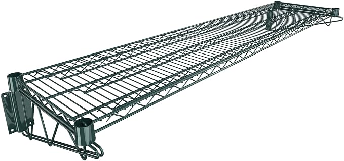 14" x 60" Green Epoxy Wire Wall Mount Shelf by Krollen+Industrial