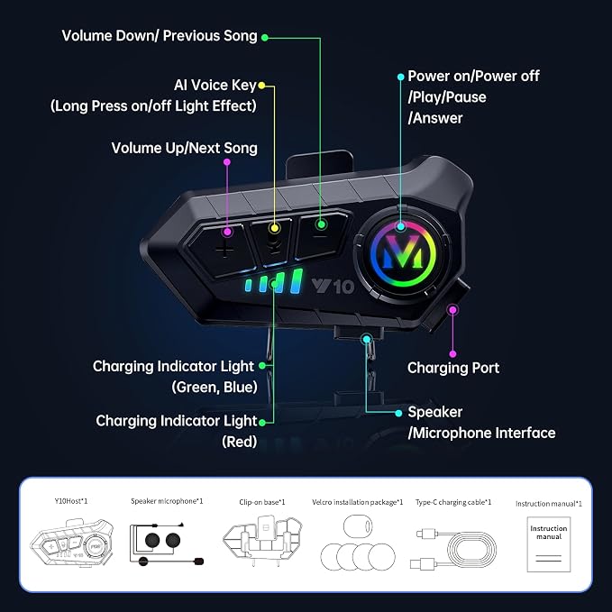 Motorcycle Bluetooth Headset Speaker Skiing Earphone Waterproof Bluetooth - Image 7