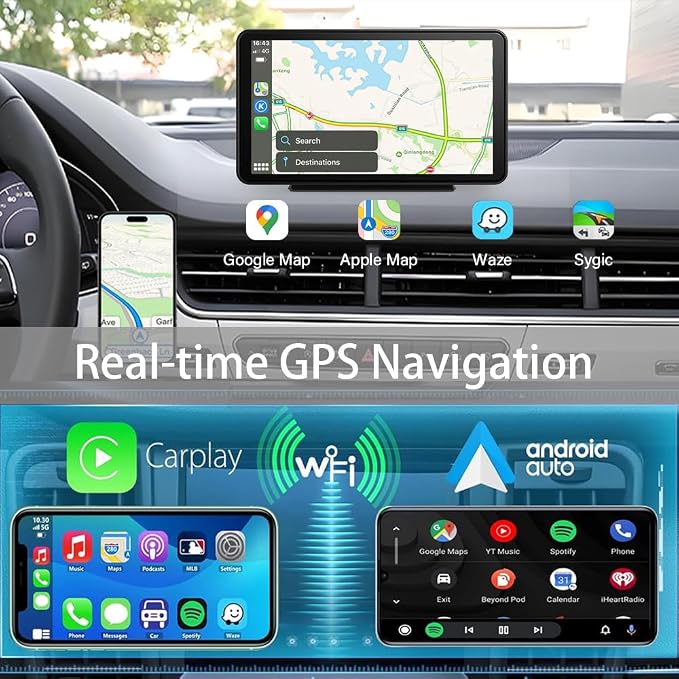 Wireless Carplay Screen for Car 7" Portable Apple Carplay & Android Auto Car - Image 4