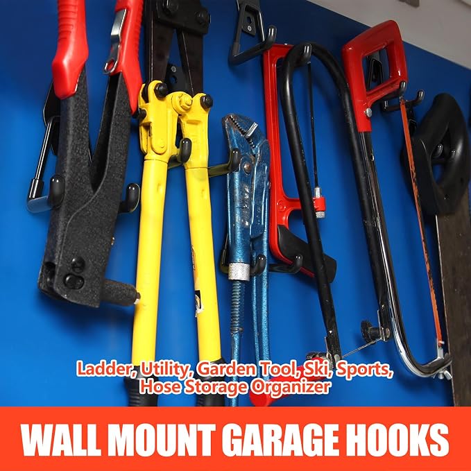 2 Pack Garage Hooks with Anti-Slip Coating Heavy Duty Wall Mount Hooks - Image 6