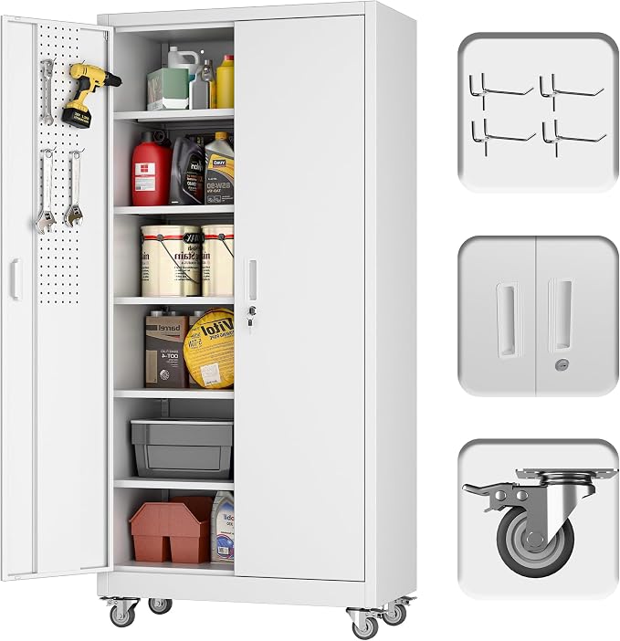 71" H×32" W×16" D Garage Storage Cabinet by GANGMEIMENTALSTORAGECABINET