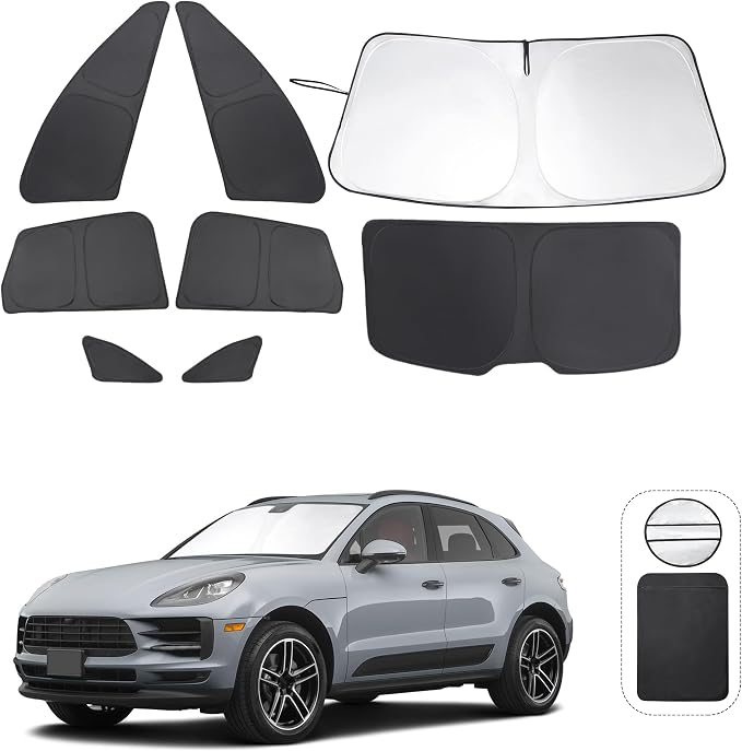 TINGLU Window Shades for Porsche Macan 2014-2024 Accessories Car Side Full by TINGLU