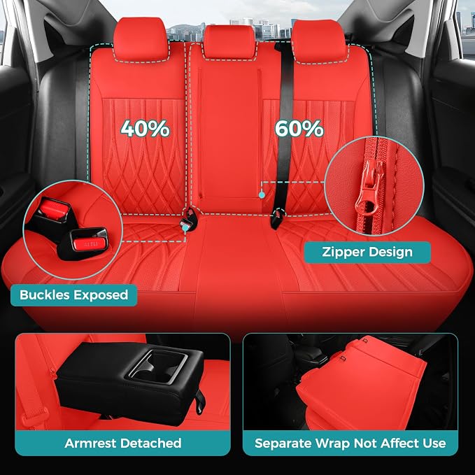 Seat Covers for Honda Civic Sedan EX-L, Sport 2016 2017 2018 2019 2020 2021 - Image 4