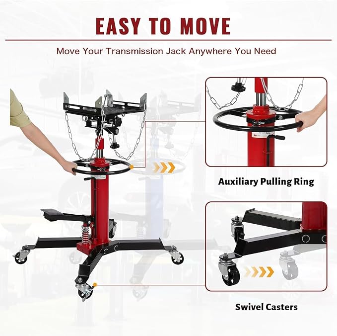Transmission Jack 1322 LBS Hydraulic Telescoping 2-Stage Lift Jack Stand - Image 4