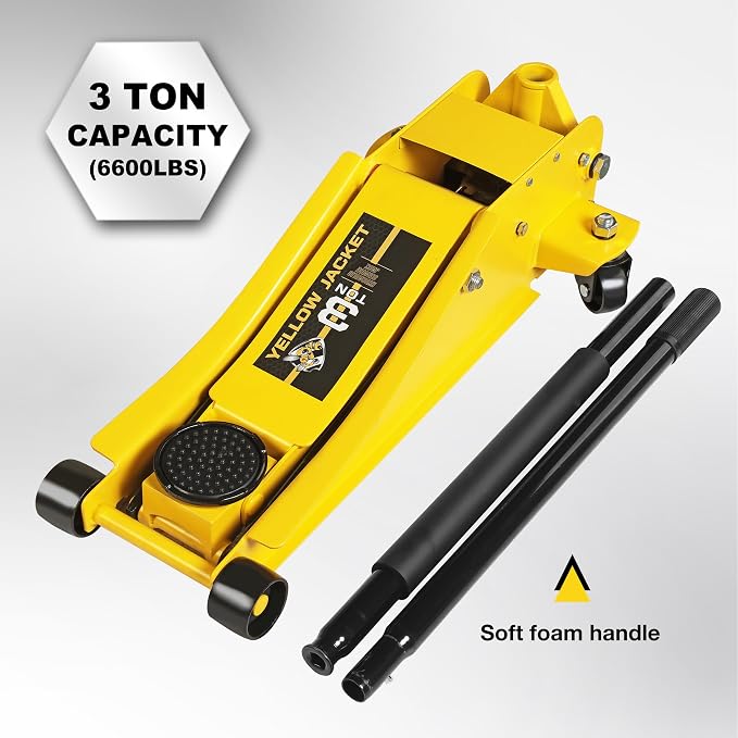 YELLOW JACKET 3 Ton Hydraulic Floor Jack Dual Pump - Image 2
