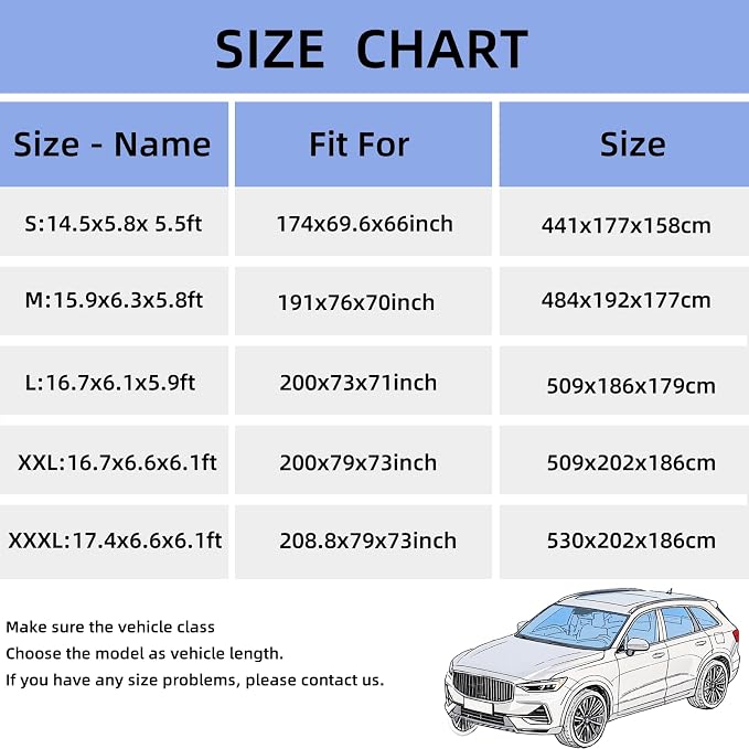 Car Cover for SUV Waterproof All Weather Snowproof UV Windproof Outdoor Full - Image 2